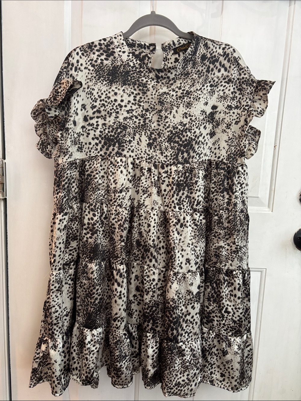 Women's Black & White Ruffle Tiered Dress